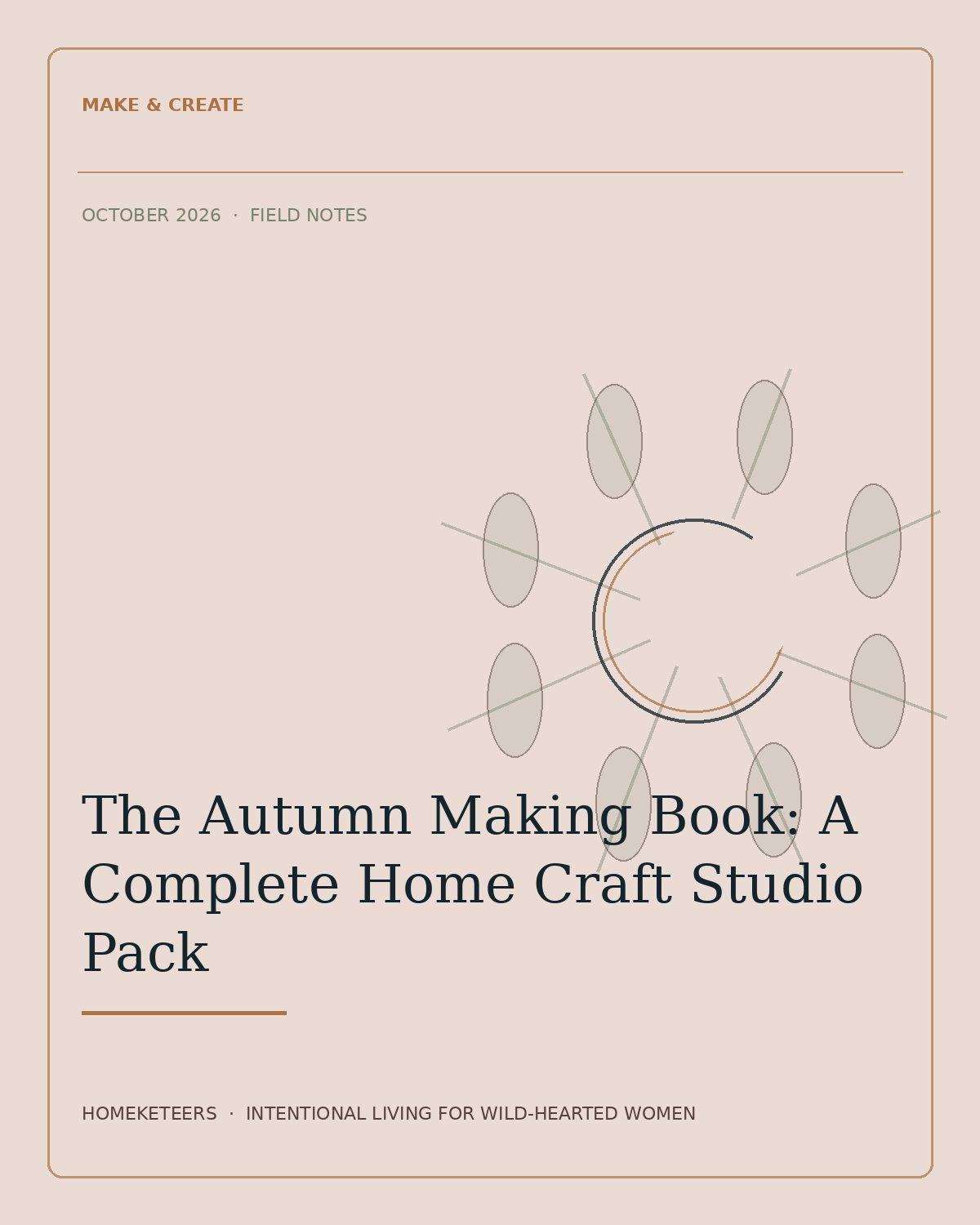 Homeketeers Pinterest feature image for Autumn Crafts at Home: Plan One Project From Setup to Cleanup. Plan a seasonal craft with practical material choices, age-aware setup, realistic timing, cleanup, and storage.