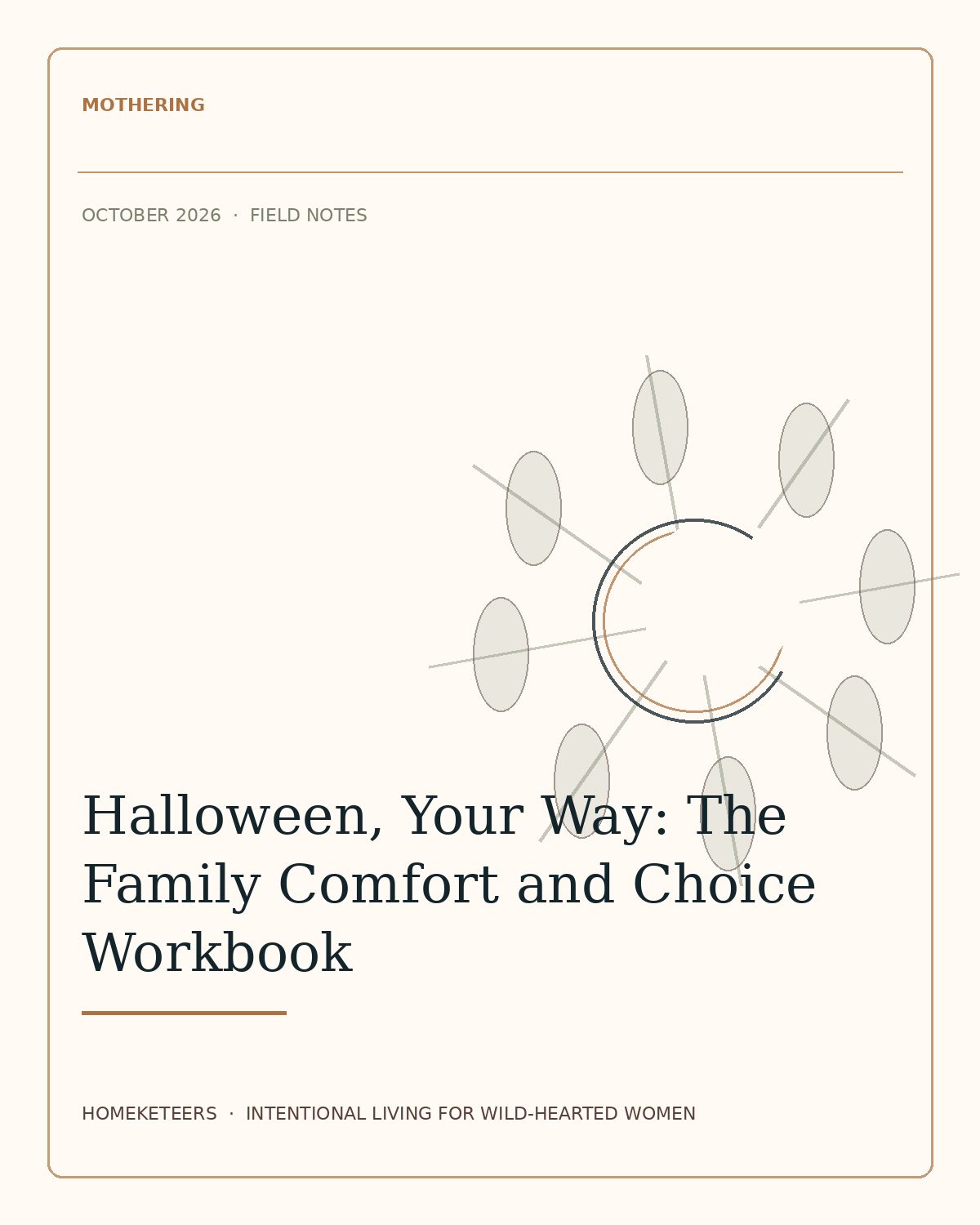 Homeketeers Pinterest feature image for Halloween, Your Way: A Family Comfort and Choice Guide. Plan a Halloween celebration around the child's comfort, safety, food needs, adult roles, and a complete shorter option.