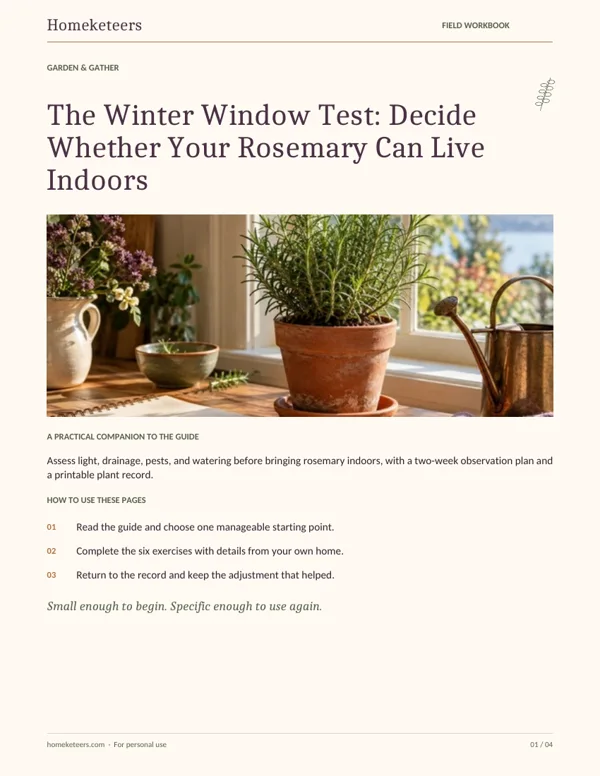 Cover of the Homeketeers The Winter Window Test: Decide Whether Your Rosemary Can Live Indoors field workbook